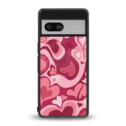 Y2K Pink Meltdown Hearts back phone cover | glass case for google pixel 7