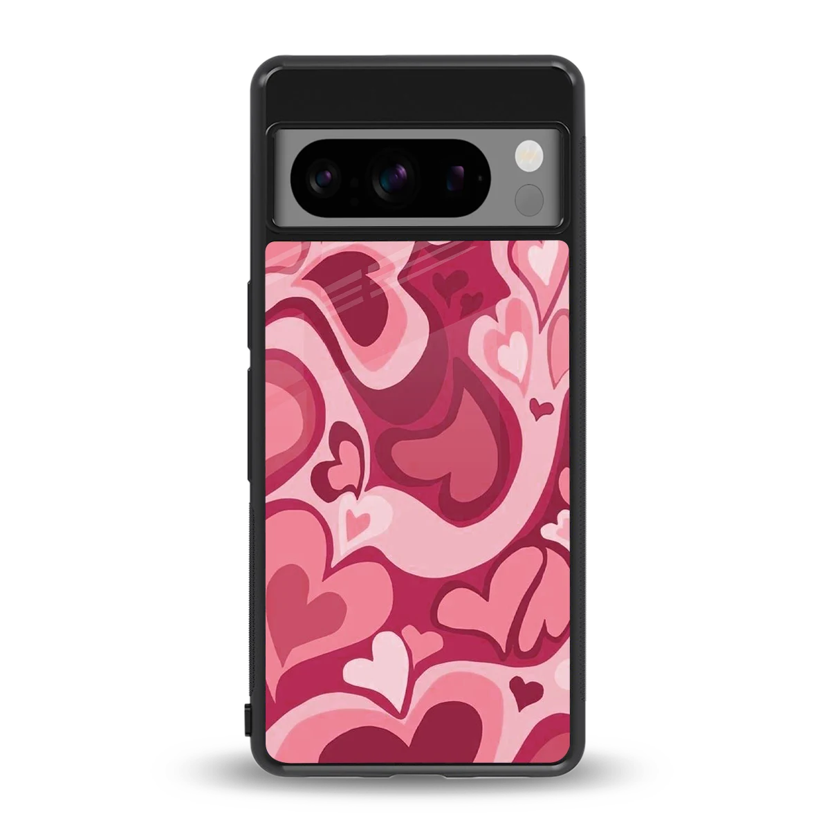 Y2K Pink Meltdown Hearts back phone cover | glass case for google pixel 8 pro