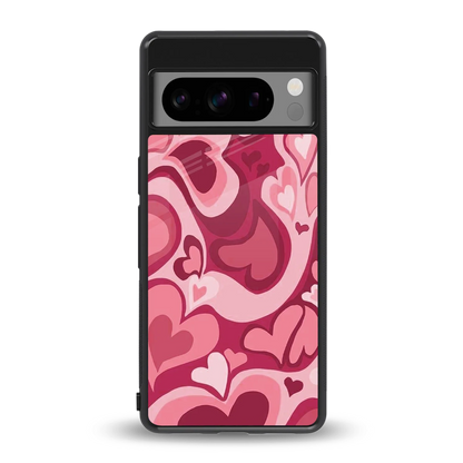 Y2K Pink Meltdown Hearts back phone cover | glass case for google pixel 8 pro