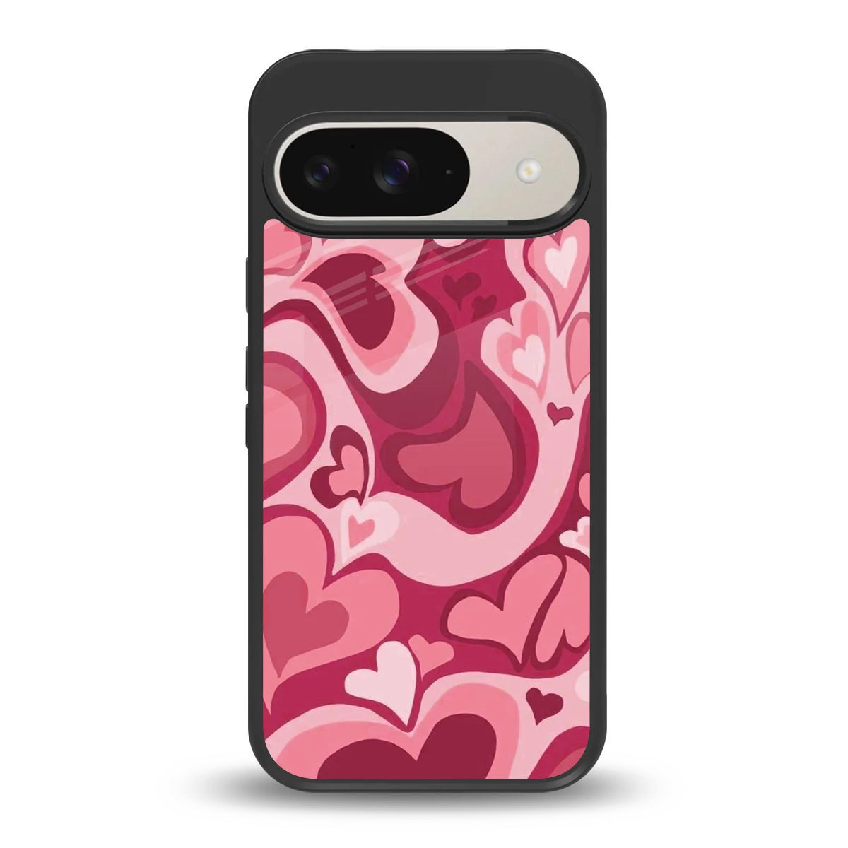 Y2K Pink Meltdown Hearts back phone cover | glass case for google pixel 9