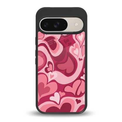 Y2K Pink Meltdown Hearts back phone cover | glass case for google pixel 9