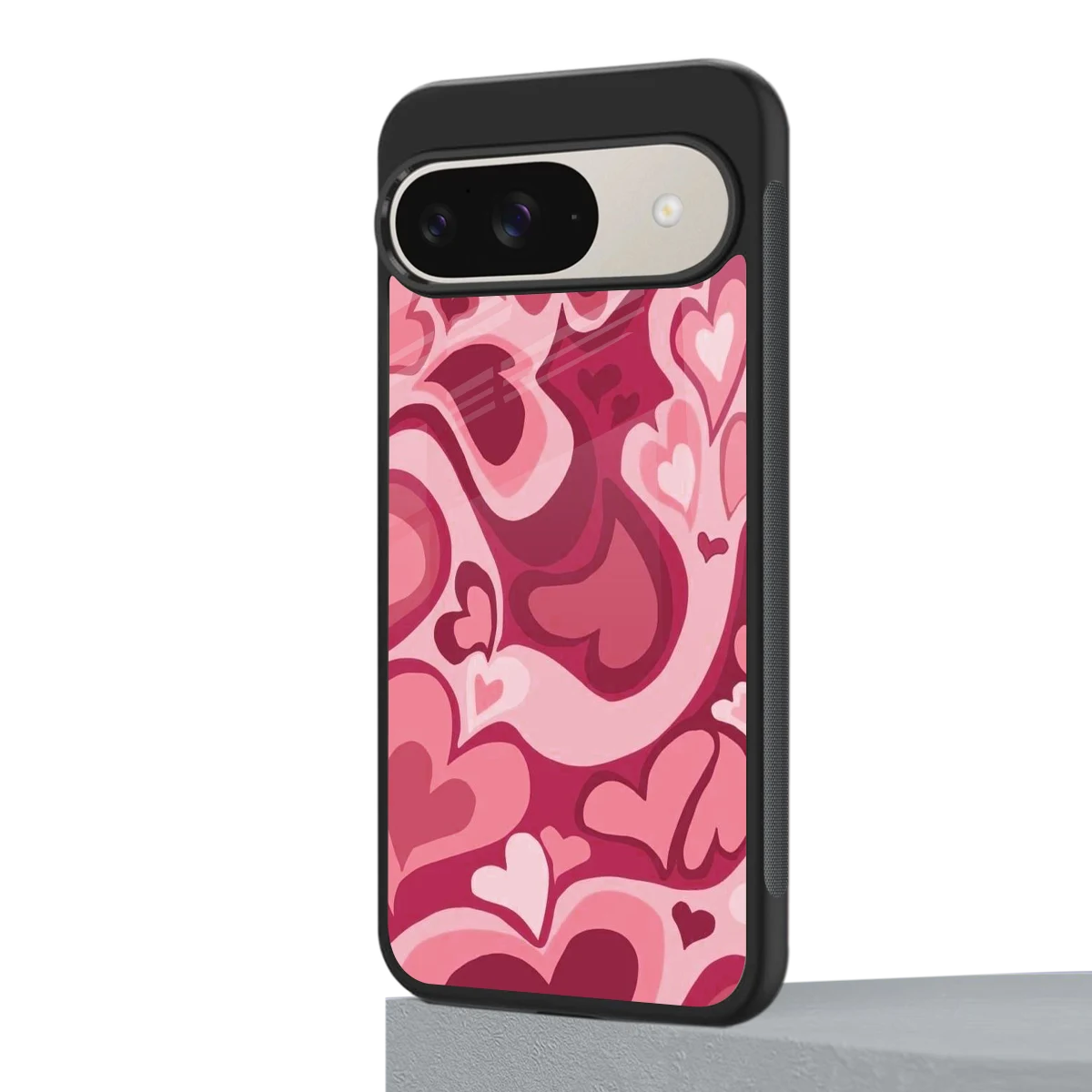 Y2K Pink Meltdown Hearts google pixel 9 mobile cover | shockproof glass phone case