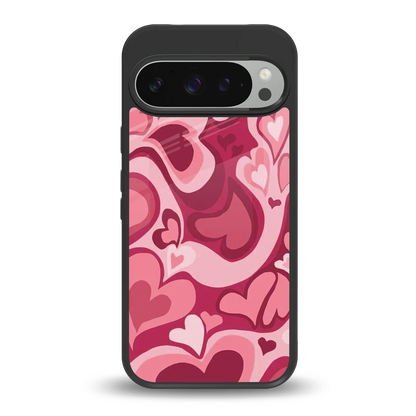 Y2K Pink Meltdown Hearts back phone cover | glass case for google pixel 9 pro