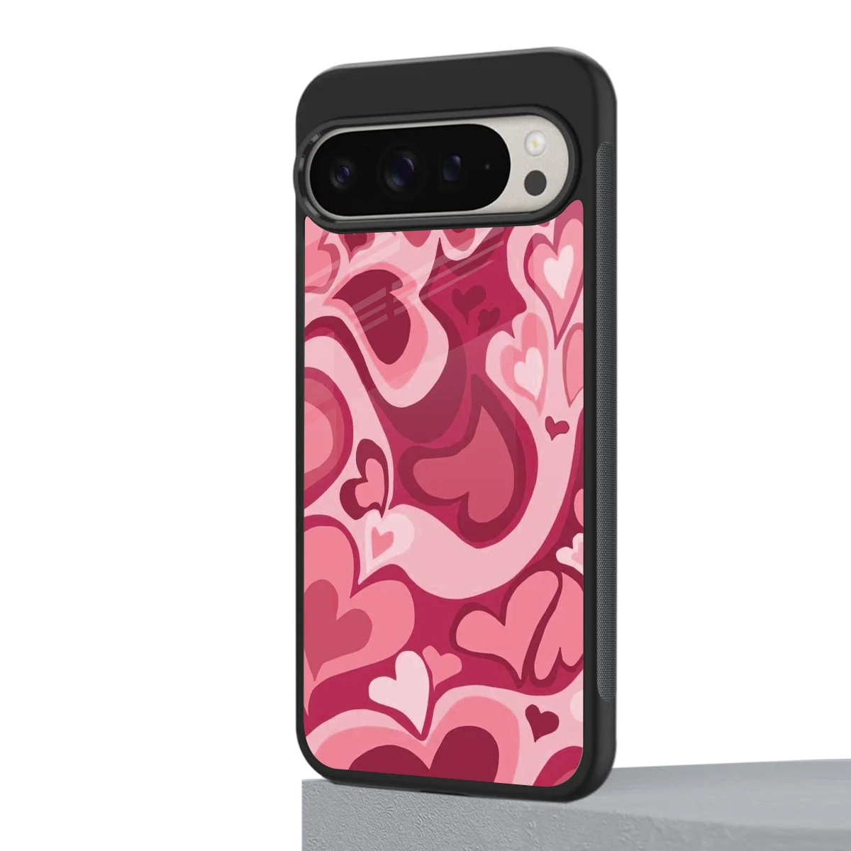 Y2K Pink Meltdown Hearts google pixel 9 pro mobile cover | shockproof glass phone case