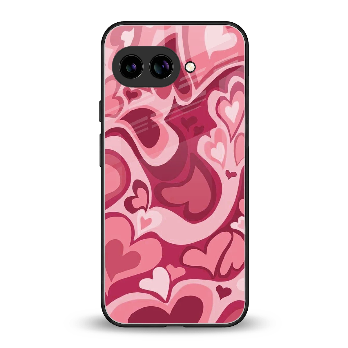 Y2K Pink Meltdown Hearts back phone cover | glass case for google pixel 10a