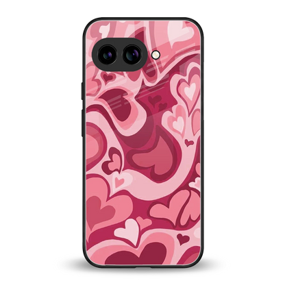 Y2K Pink Meltdown Hearts back phone cover | glass case for google pixel 10a