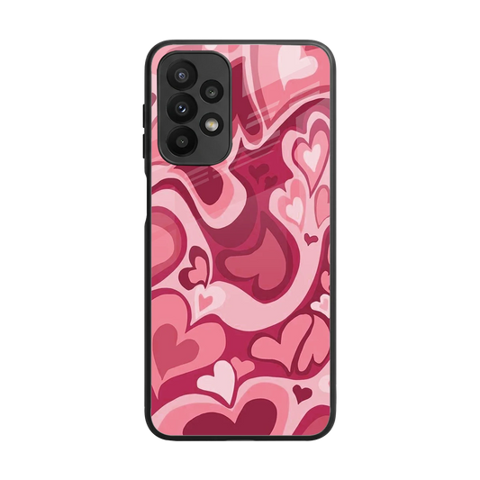 Y2K Pink Meltdown Hearts back phone cover | glass case for samsung galaxy a23