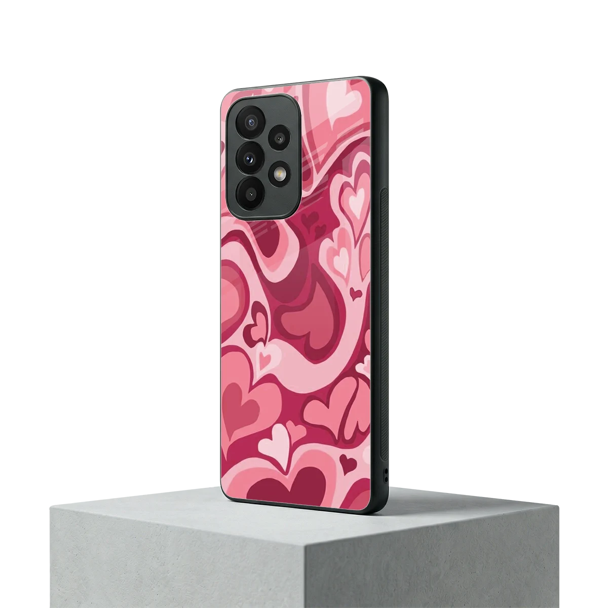 Y2K Pink Meltdown Hearts samsung galaxy a23 mobile cover | shockproof glass phone case