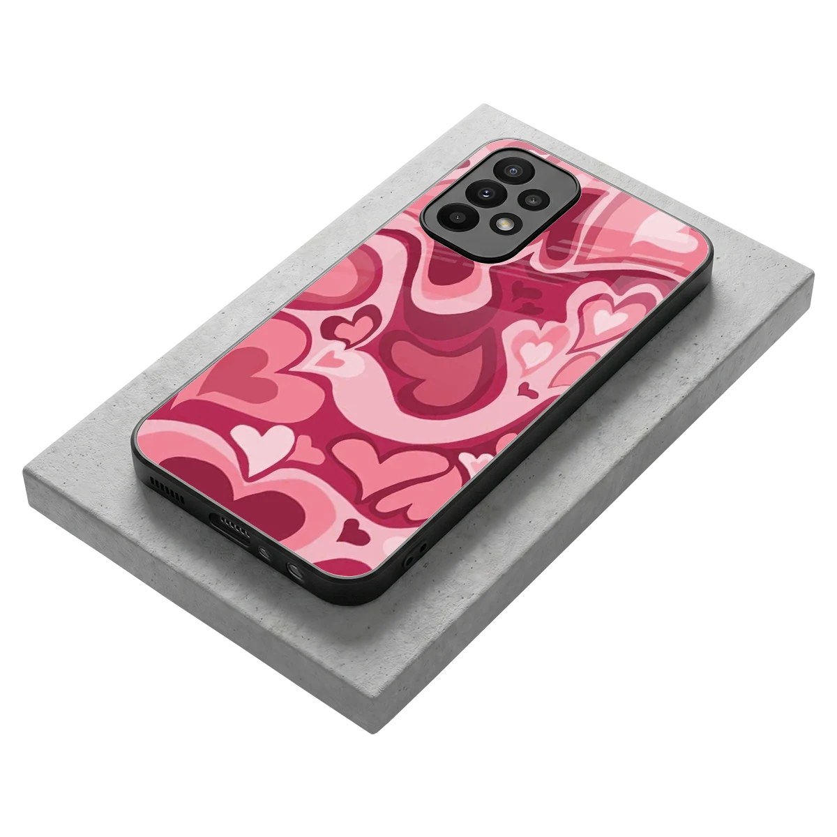 Y2K Pink Meltdown Hearts stylish phone case for samsung galaxy a23 | glossy glass and slim fit