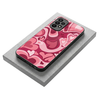 Y2K Pink Meltdown Hearts stylish phone case for samsung galaxy a23 | glossy glass and slim fit