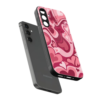 Y2K Pink Meltdown Hearts sleek samsung galaxy a16 5g cover with tempered glass back and TPU edges