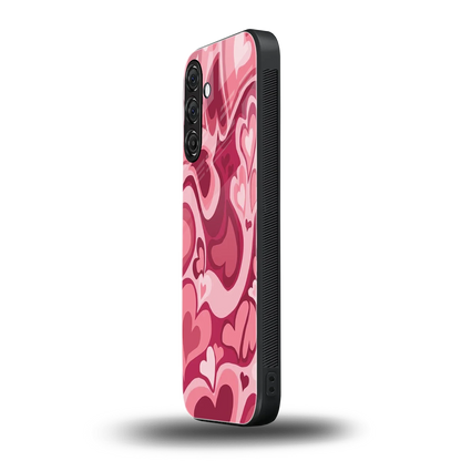 Y2K Pink Meltdown Hearts samsung galaxy a14 5g mobile cover | shockproof glass phone case