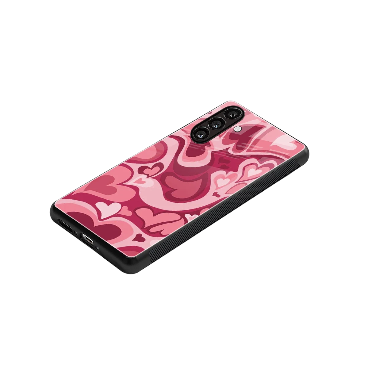 Y2K Pink Meltdown Hearts stylish phone case for samsung galaxy a36 5g | glossy glass and slim fit