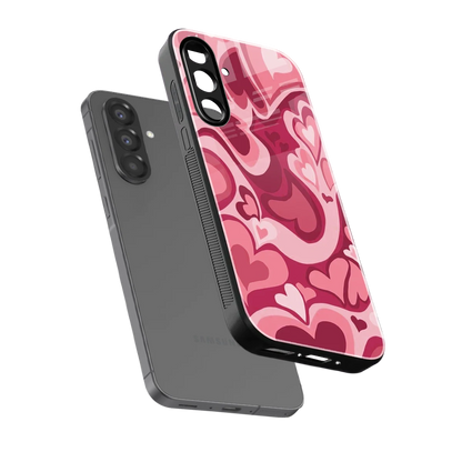 Y2K Pink Meltdown Hearts sleek samsung galaxy a36 5g cover with tempered glass back and TPU edges