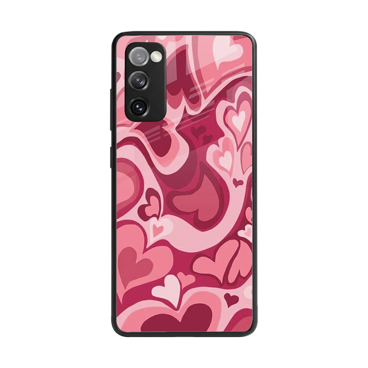 Y2K Pink Meltdown Hearts back phone cover | glass case for samsung galaxy s20 fe
