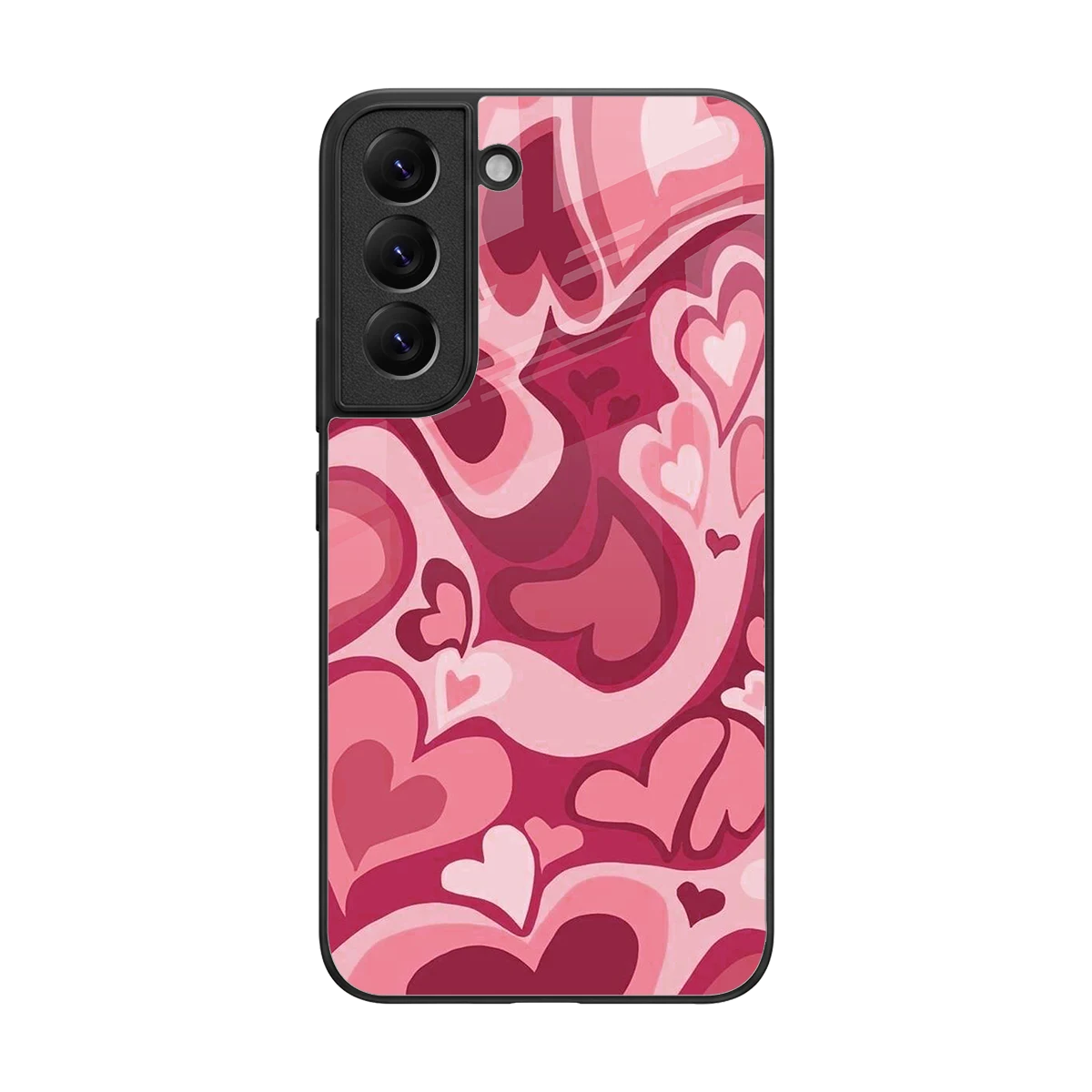 Y2K Pink Meltdown Hearts back phone cover | glass case for samsung galaxy s22