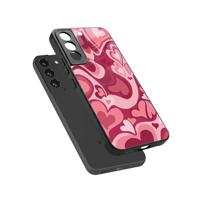 Y2K Pink Meltdown Hearts sleek samsung galaxy s22 cover with tempered glass back and TPU edges