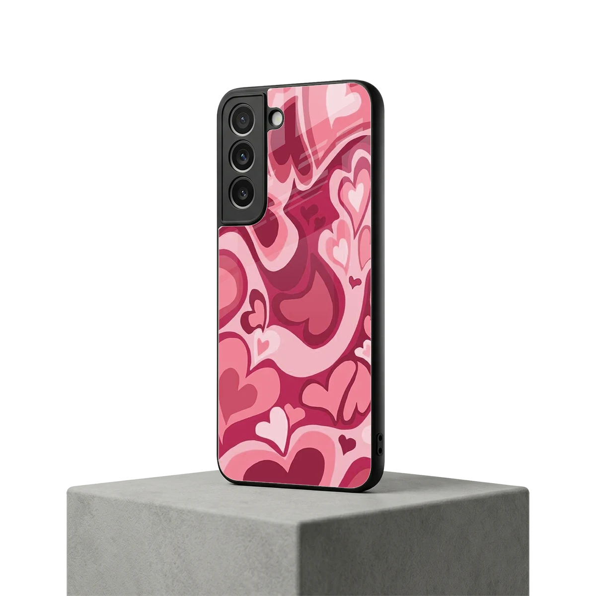 Y2K Pink Meltdown Hearts samsung galaxy s22 mobile cover | shockproof glass phone case