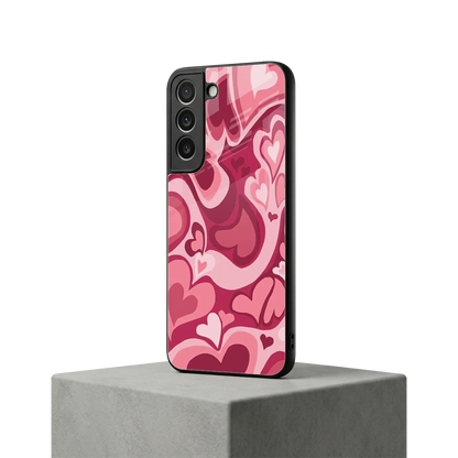 Y2K Pink Meltdown Hearts samsung galaxy s22 mobile cover | shockproof glass phone case