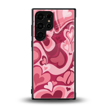 Y2K Pink Meltdown Hearts back phone cover | glass case for samsung galaxy s24 ultra