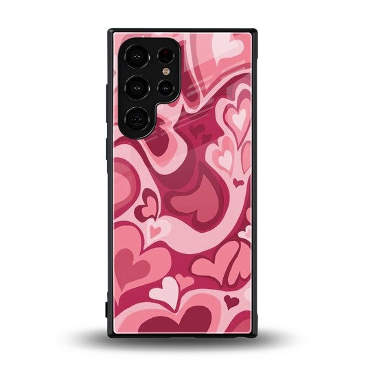 Y2K Pink Meltdown Hearts back phone cover | glass case for samsung galaxy s24 ultra