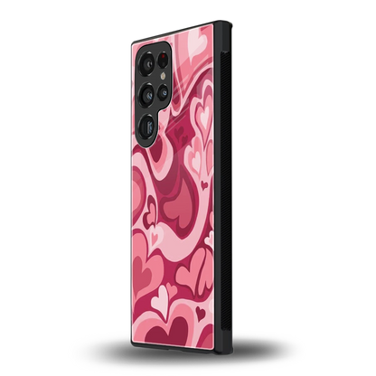 Y2K Pink Meltdown Hearts samsung galaxy s24 ultra mobile cover | shockproof glass phone case