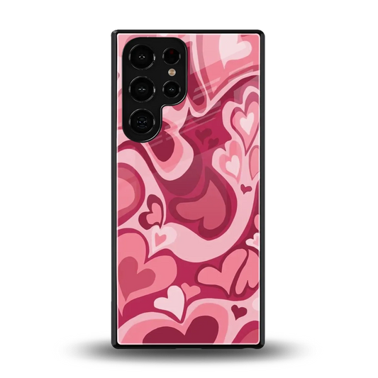 Y2K Pink Meltdown Hearts back phone cover | glass case for samsung galaxy s26 ultra
