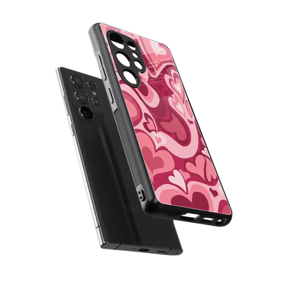 Y2K Pink Meltdown Hearts sleek samsung galaxy s25 ultra cover with tempered glass back and TPU edges