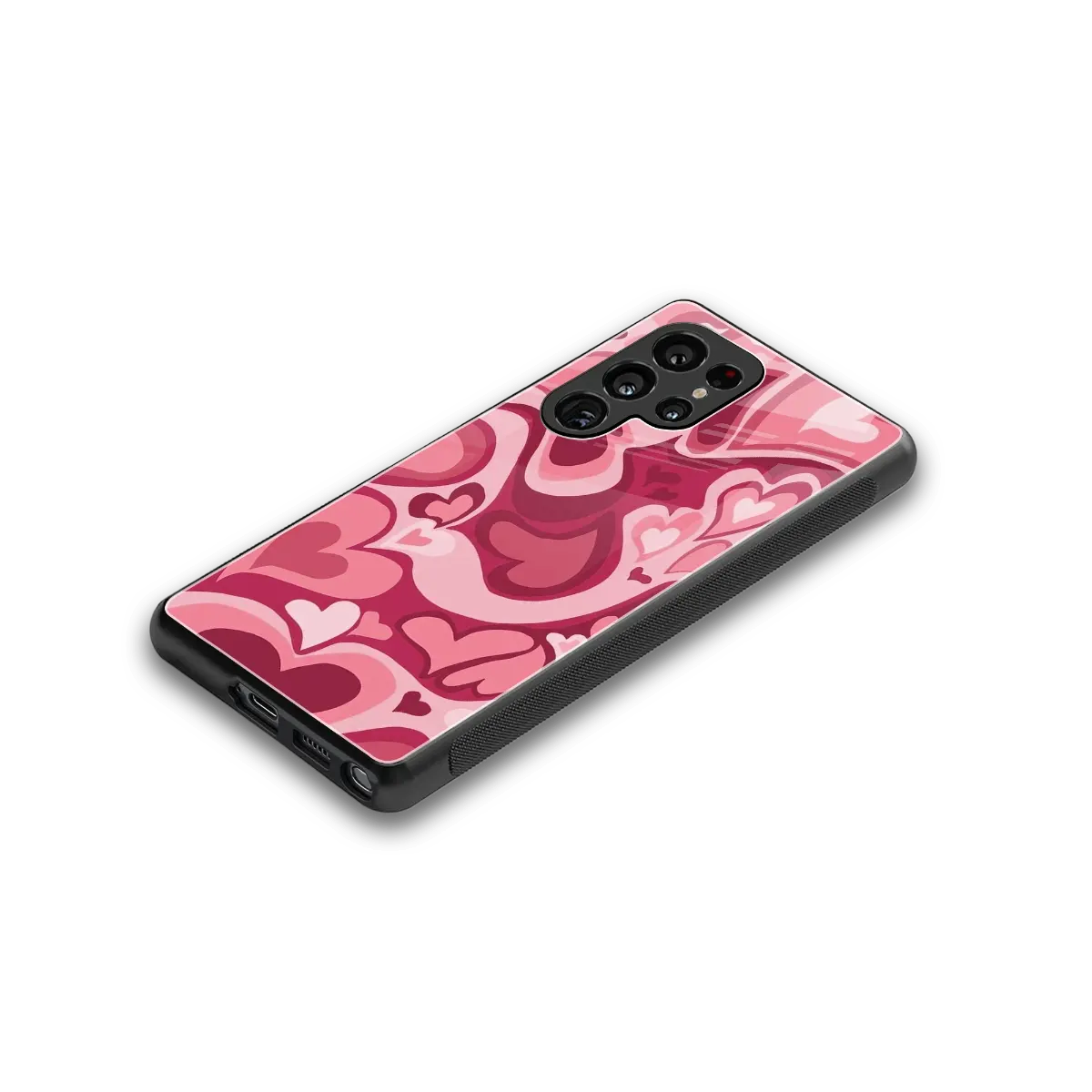 Y2K Pink Meltdown Hearts stylish phone case for samsung galaxy s25 ultra | glossy glass and slim fit