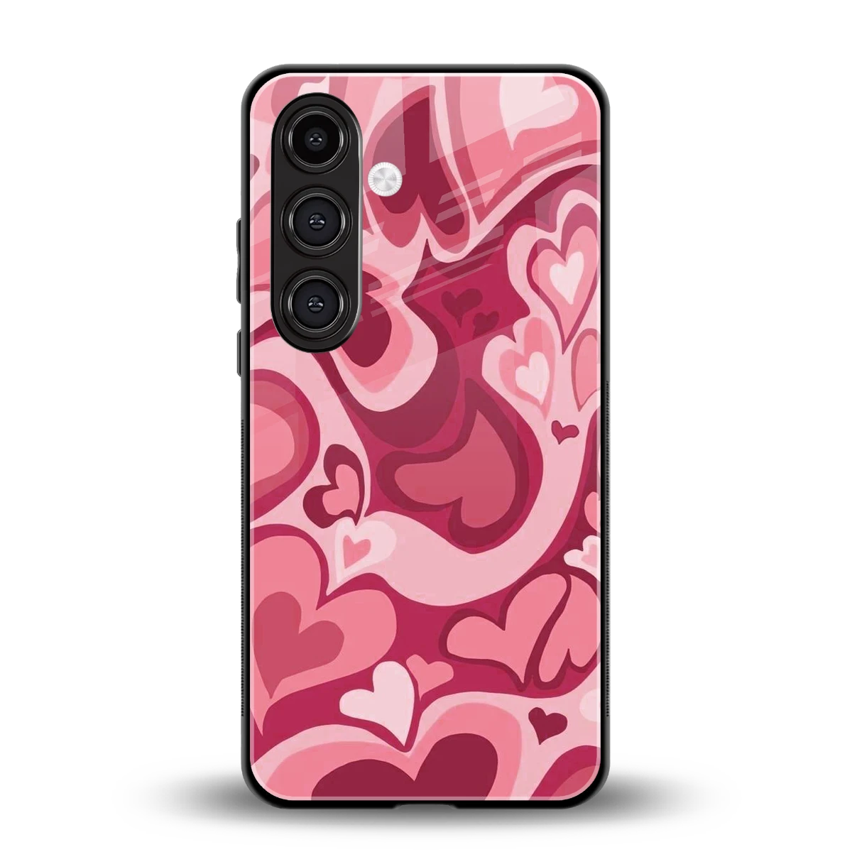 Y2K Pink Meltdown Hearts back phone cover | glass case for samsung galaxy s26