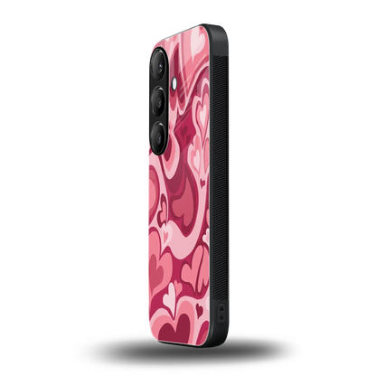 Y2K Pink Meltdown Hearts samsung galaxy s24 mobile cover | shockproof glass phone case
