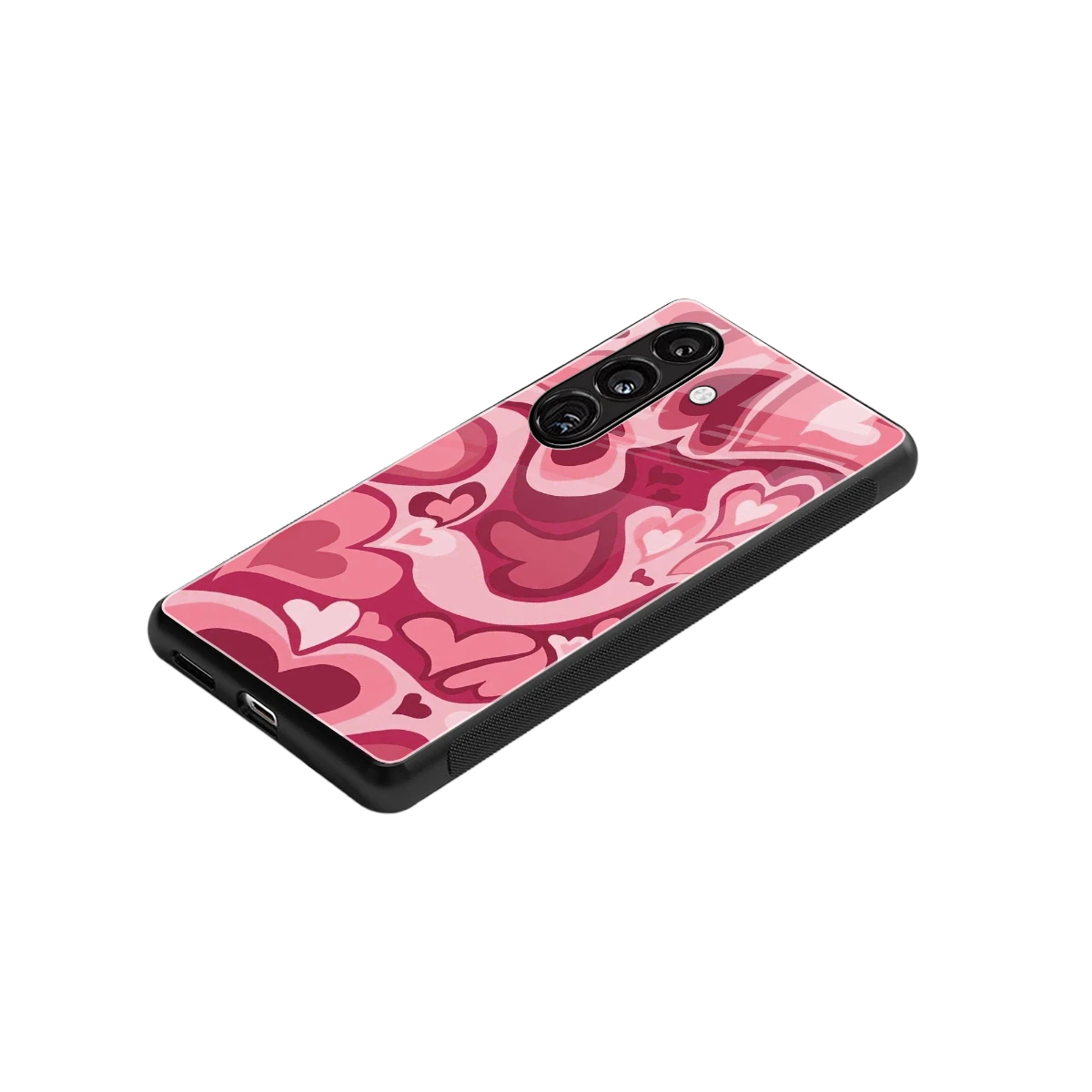 Y2K Pink Meltdown Hearts stylish phone case for samsung galaxy s25 | glossy glass and slim fit