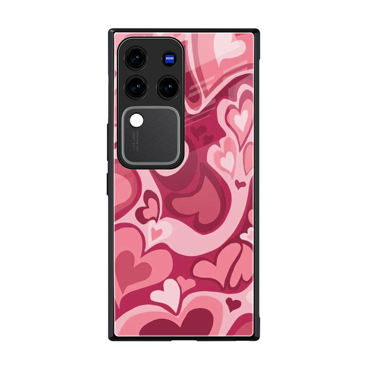 Y2K Pink Meltdown Hearts back phone cover | glass case forvivo v30 pro