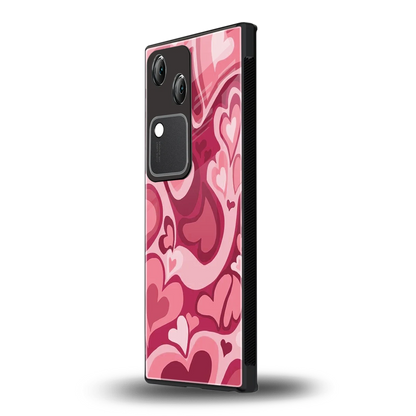Y2K Pink Meltdown Hearts vivo v30 mobile cover | shockproof glass phone case
