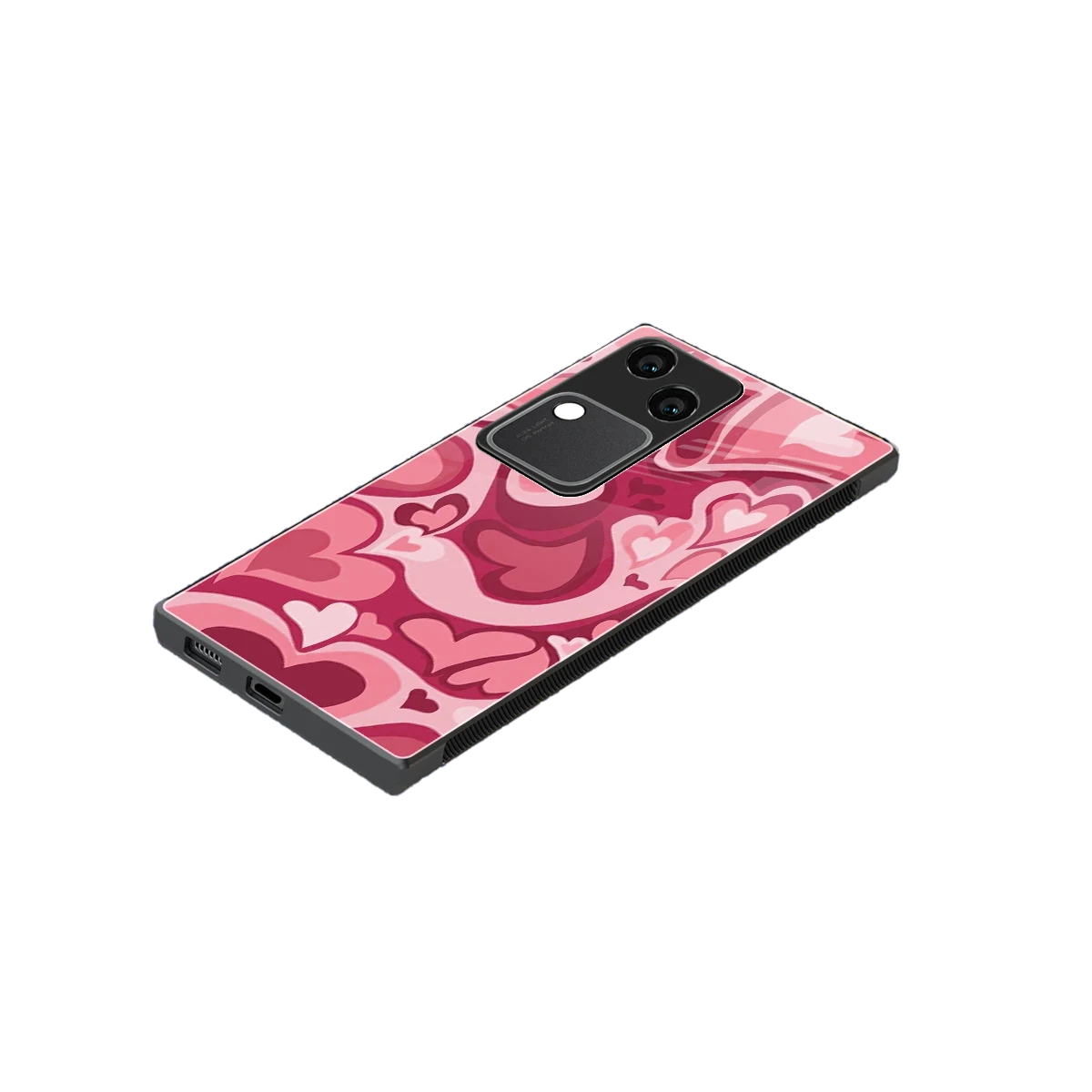 Y2K Pink Meltdown Hearts stylish phone case for vivo v30 | glossy glass and slim fit