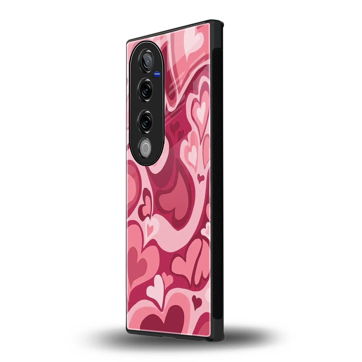 Y2K Pink Meltdown Hearts vivo v40 pro mobile cover | shockproof glass phone case