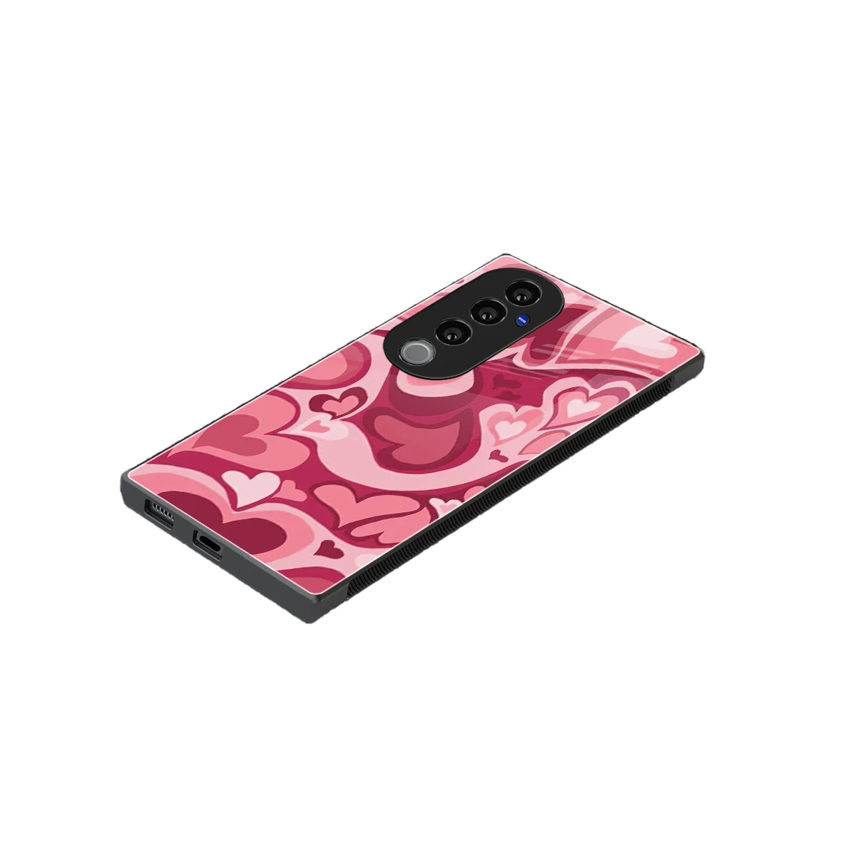 Y2K Pink Meltdown Hearts stylish phone case for vivo v40 pro | glossy glass and slim fit
