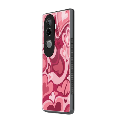 Y2K Pink Meltdown Hearts vivo v40e mobile cover | shockproof glass phone case