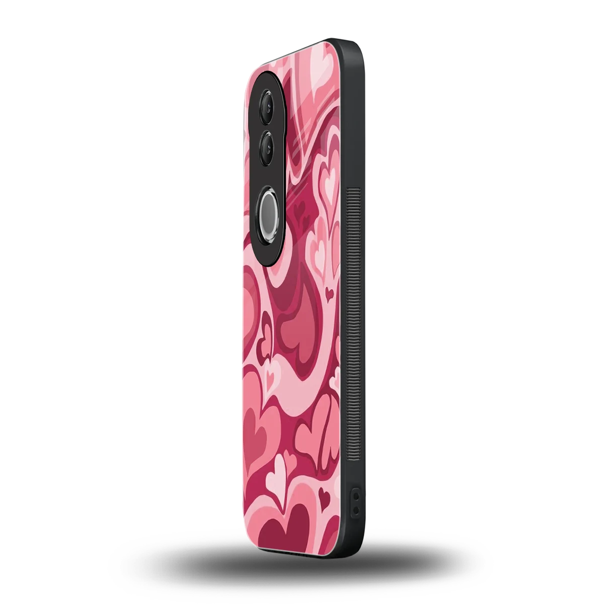 Y2K Pink Meltdown Hearts vivo v50 mobile cover | shockproof glass phone case