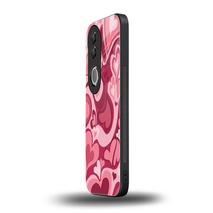Y2K Pink Meltdown Hearts vivo v50 mobile cover | shockproof glass phone case