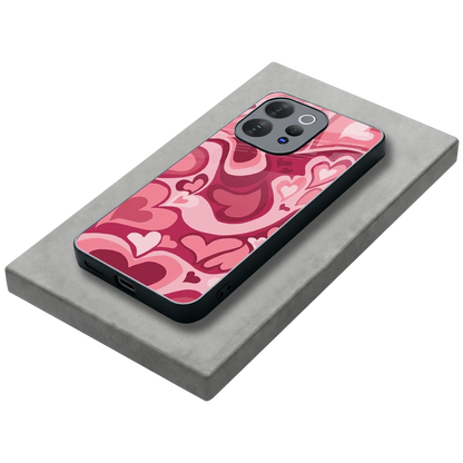 Y2K Pink Meltdown Hearts stylish phone case for vivo v70 | glossy glass and slim fit