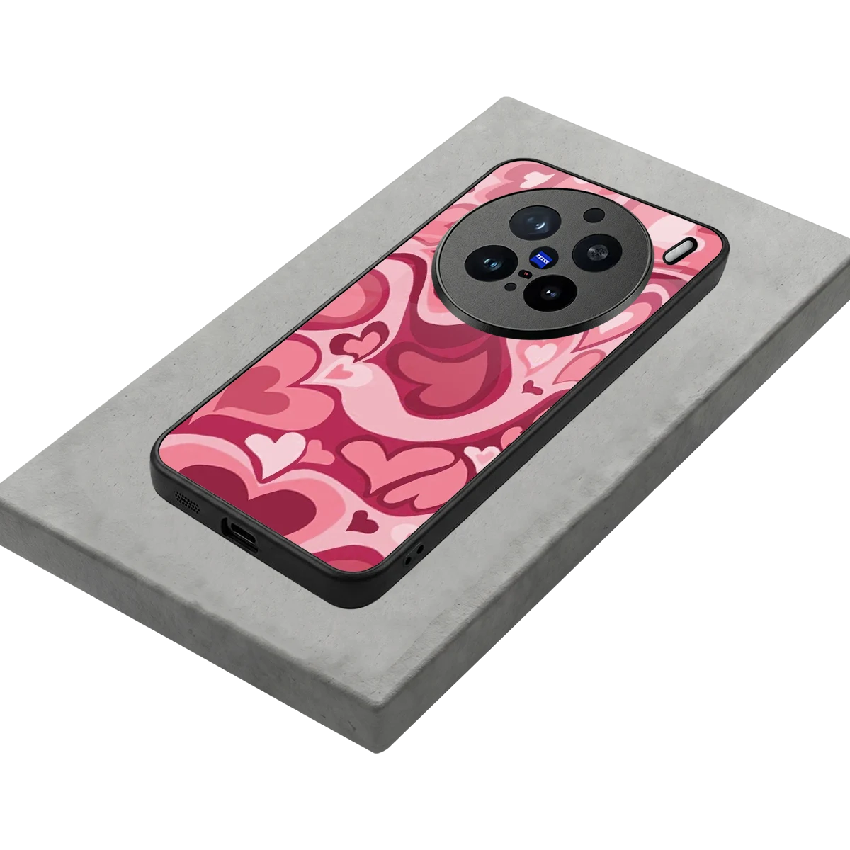 Y2K Pink Meltdown Hearts stylish phone case for vivo x200 pro | glossy glass and slim fit