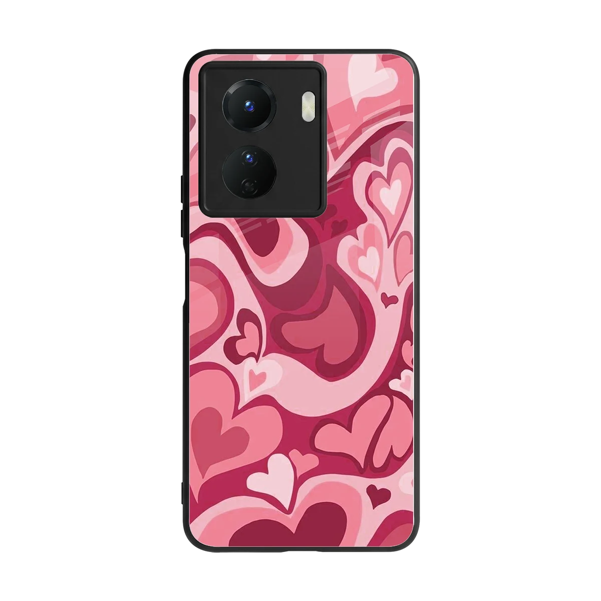 Y2K Pink Meltdown Hearts back phone cover | glass case for vivo y16