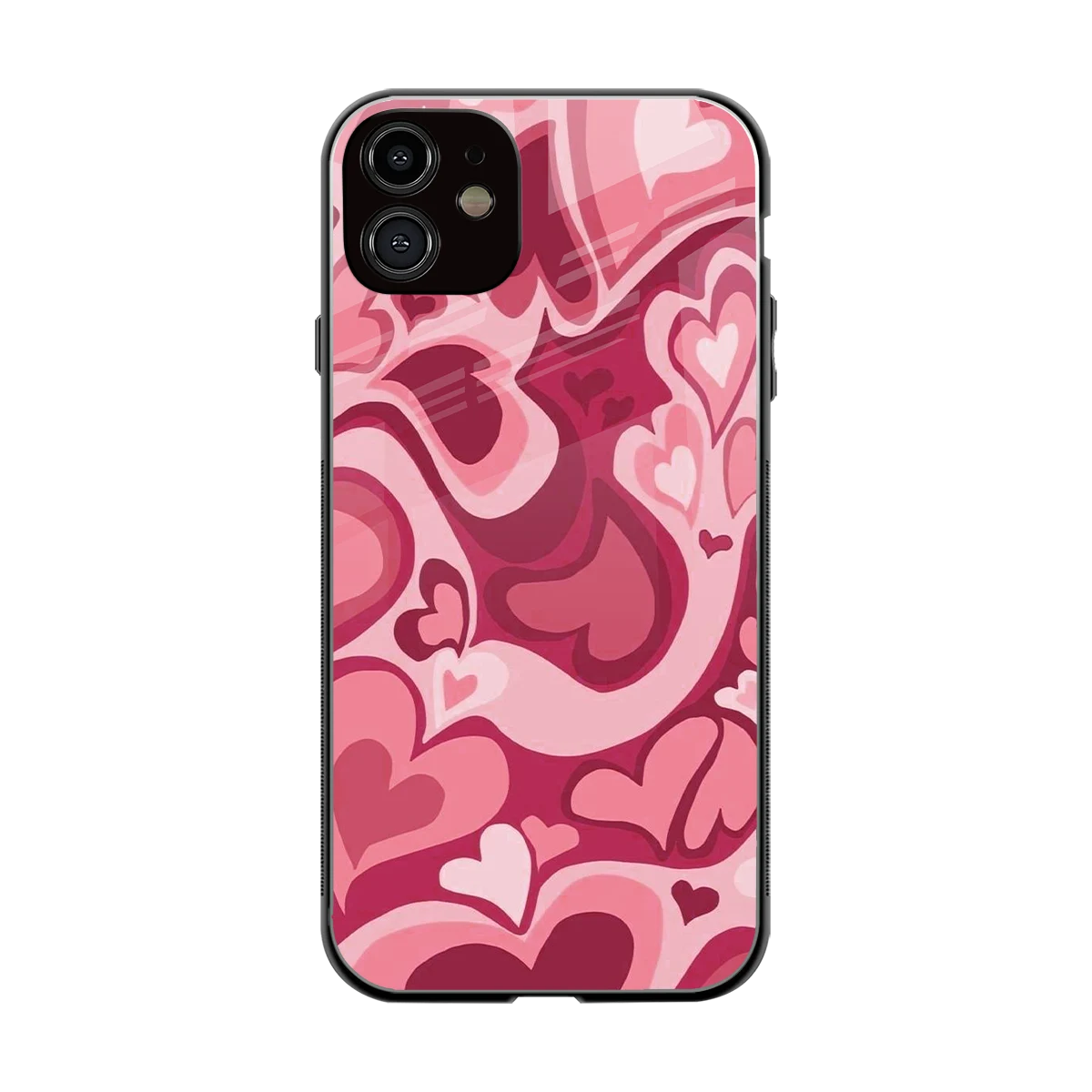 Y2K Pink Meltdown Hearts back phone cover | glass case for iphone 11