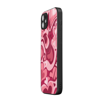 Y2K Pink Meltdown Hearts iphone 11 mobile cover | shockproof glass phone case