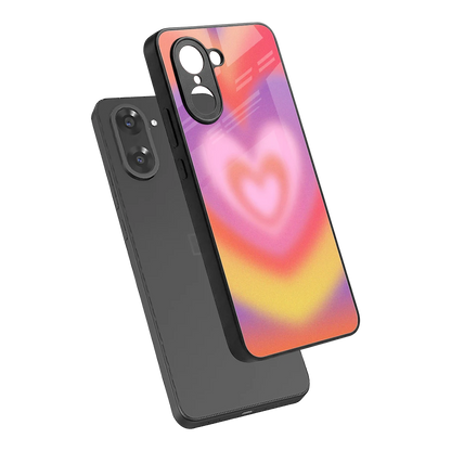 Y2K Rainbow Hearts sleek oneplus nord ce5 5g cover with tempered glass back and TPU edges