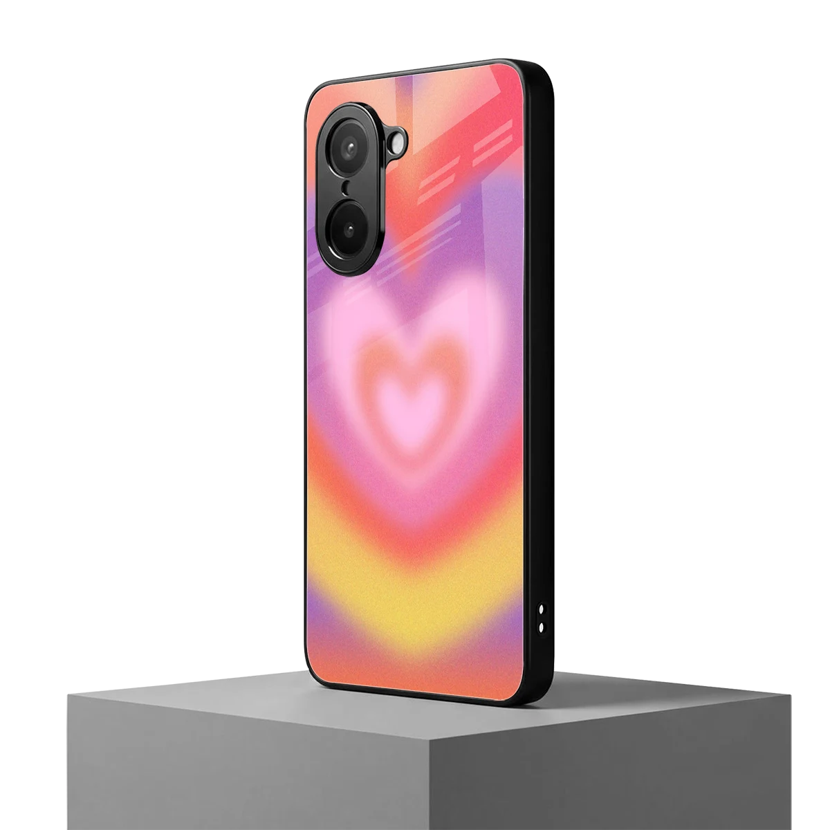 Y2K Rainbow Hearts oneplus nord ce5 5g mobile cover | shockproof glass phone case