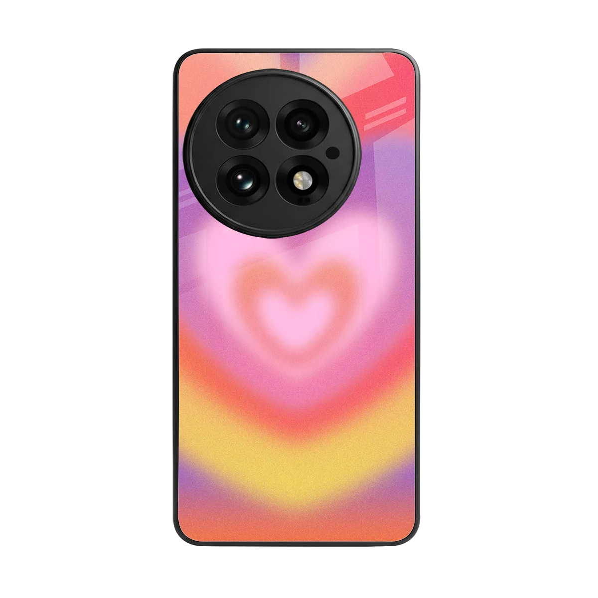 Y2K Rainbow Hearts back phone cover | glass case for oneplus 13