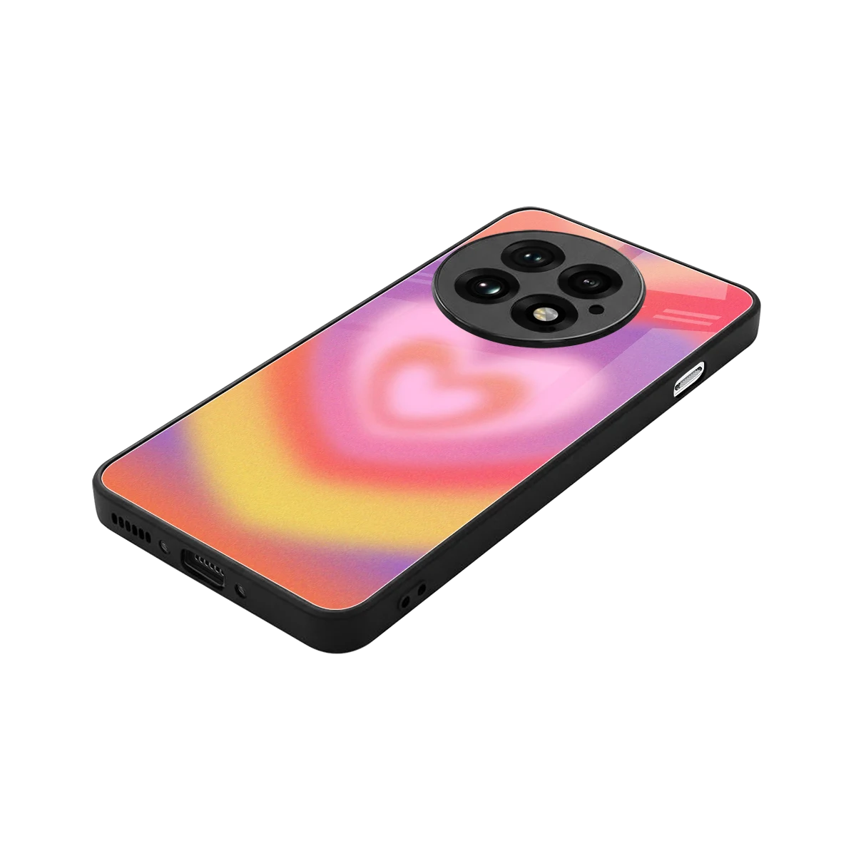 Y2K Rainbow Hearts stylish phone case for oneplus 13 | glossy glass and slim fit