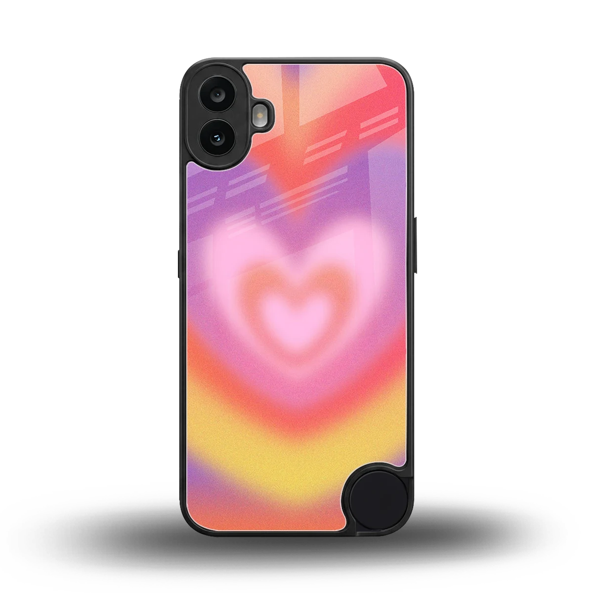 Y2K Rainbow Hearts back phone cover | glass case for cmf nothing phone 1